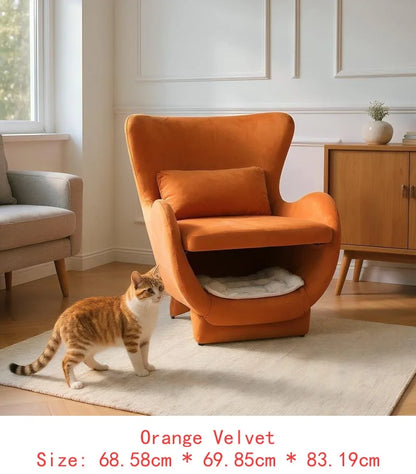 Modern Velvet 2-in-1 Pet-Friendly Lounge Chair