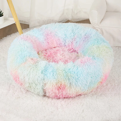 Dog Bed Donut Big Large Round Basket Plush Beds for Dogs Medium Accessories Fluffy Kennel Small Puppy Washable Pets Cat Products